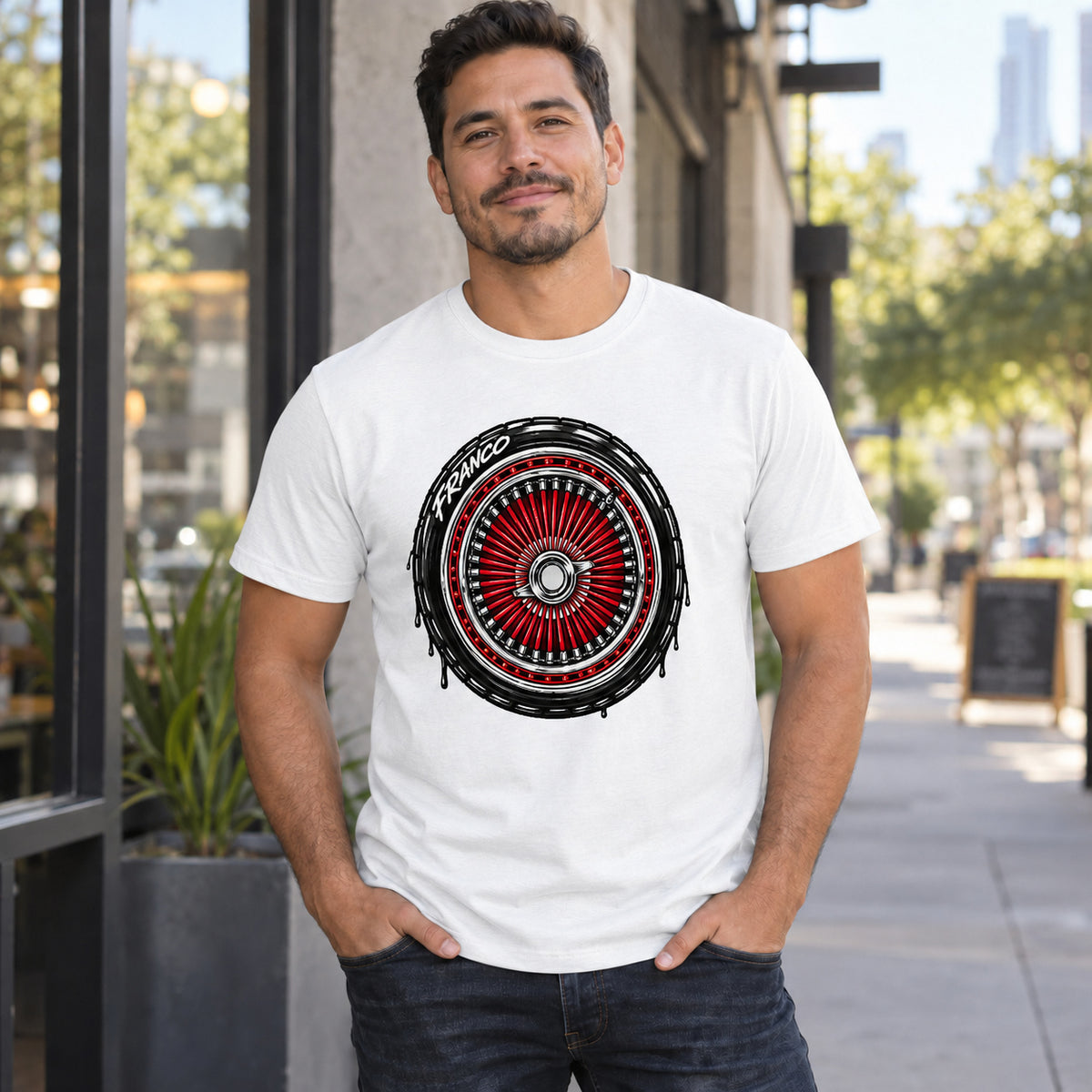 Lowrider Wire Wheel Graphic T-Shirt